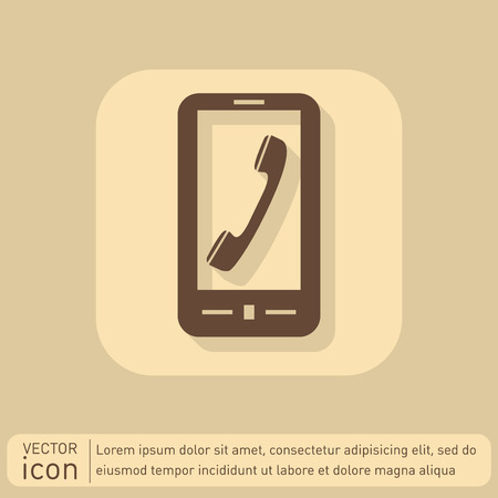 smartphone with the symbol telephone handsetのイラスト素材