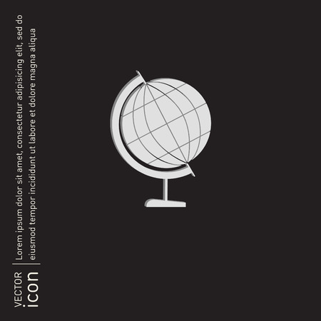globe symbol of geography. symbol icon geography , the study of the world and the countries on the planet Earthのイラスト素材