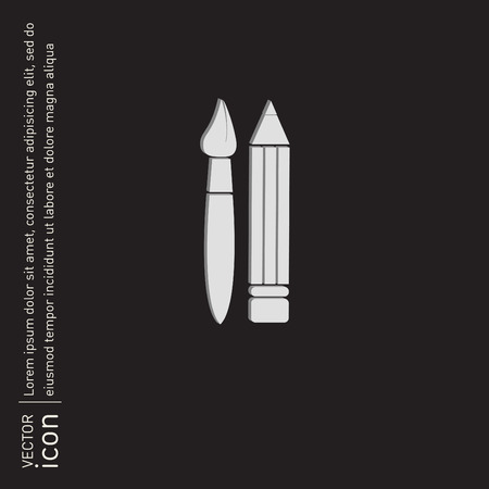 Brush and Pencil. drawing characters. Education sign. symbol icon drawing and artのイラスト素材