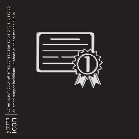 diploma for the first place. Education sign, symbol icon college or institute. graduationのイラスト素材