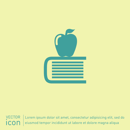 Books tower with apple icon. Education signのイラスト素材