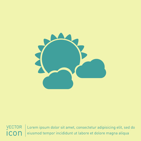 weather icon, sun behind the cloudのイラスト素材