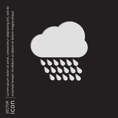 cloud rain with wind.  the weather iconのイラスト素材