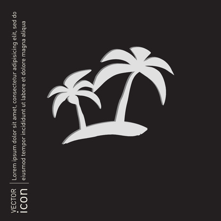 island icons. symbol of the island with palm trees. icon holidayのイラスト素材
