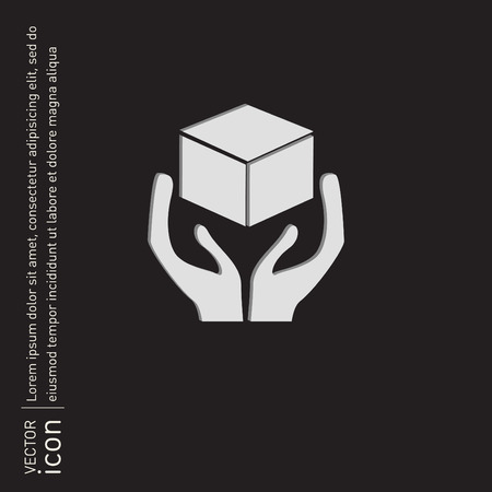 hands holding box logistic iconのイラスト素材