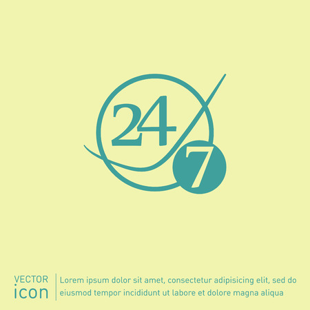 character 24 7 sign.のイラスト素材