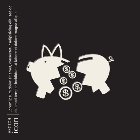 broken piggy Bank iconのイラスト素材