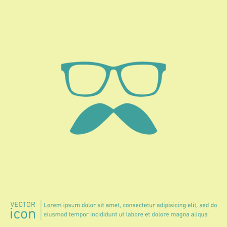 mustache and glasses. hipster icon symbolのイラスト素材