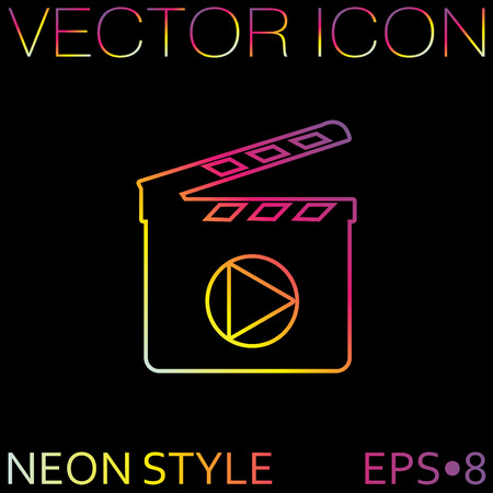 Slate Board sign. symbol of cinema.のイラスト素材