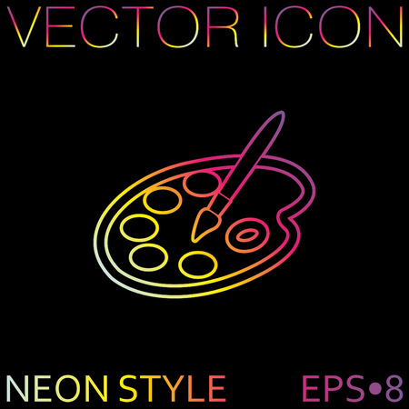 Palette with brush. Symbol of art. Icon paintingのイラスト素材