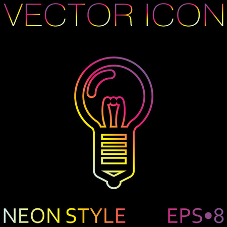 lightbulb sign. character ideas. incandescent lamp . icon of electric lightのイラスト素材