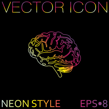 Brain icon. Mind and scienceのイラスト素材