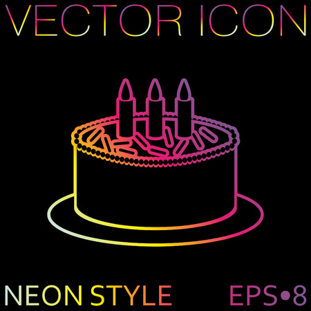 birthday cake icon. symbol of cake. Celebrating the birthday of the loaf .のイラスト素材