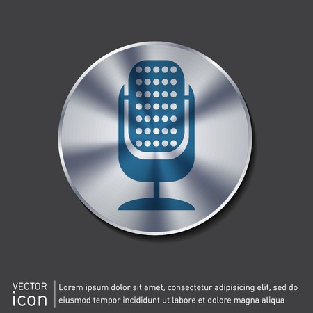 microphone sign. character singing and the music industryのイラスト素材