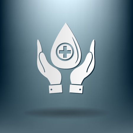 hands holding a drop donate. medical iconのイラスト素材