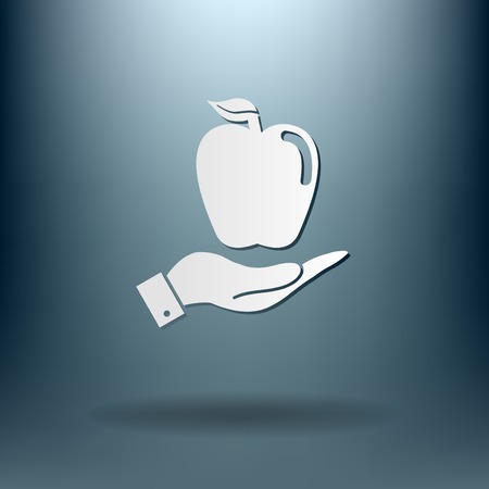 Hand holding appleのイラスト素材