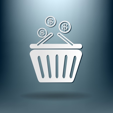 shopping cart with moneyのイラスト素材