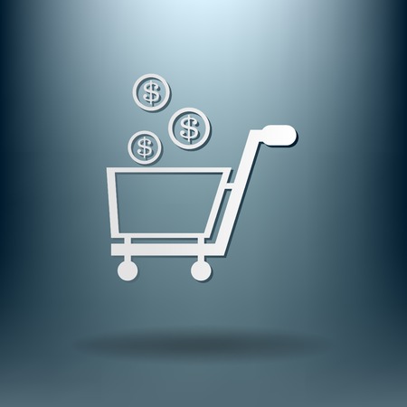 shopping cart with moneyのイラスト素材