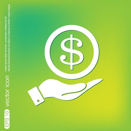 hand holding a Dollar bill. symbol of moneyのイラスト素材