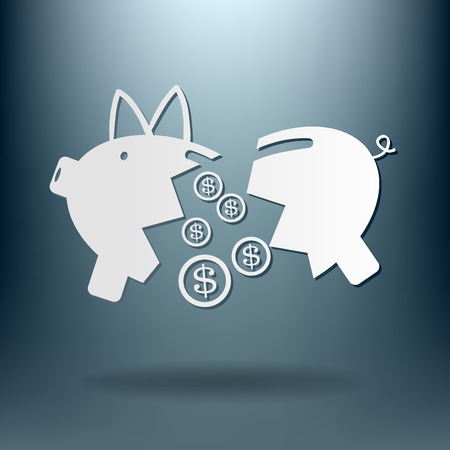 broken piggy Bank iconのイラスト素材