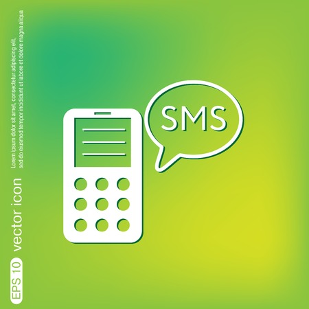 smartphone with the symbol of cloud of sms dialogueのイラスト素材