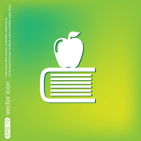Books tower with apple icon. Education signのイラスト素材