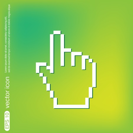 mouse hand cursor. pixel viewのイラスト素材