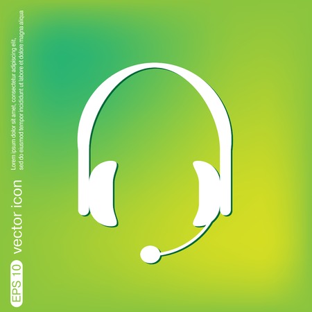 headphone icon. help sign, customer support avatarのイラスト素材