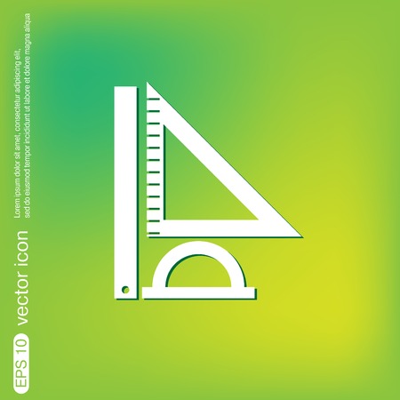 Ruler, protractor, triangle. Symbol of geometry and mathematics. Icon Training and Researchのイラスト素材