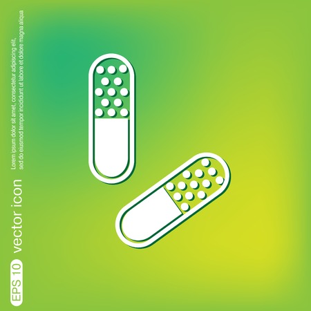 pill tablet sign. symbol of medicine and health. icon pills and tablets .のイラスト素材