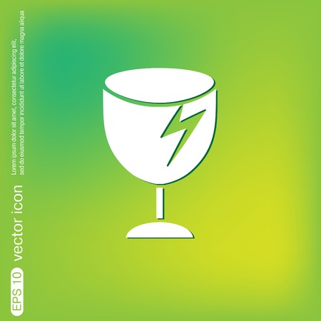 fragile glass icon. logistics symbolのイラスト素材