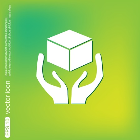 hands holding box logistic iconのイラスト素材