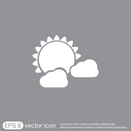weather icon, sun behind the cloudのイラスト素材