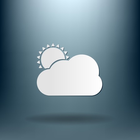 weather icon, sun behind the cloud with rain.のイラスト素材
