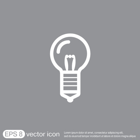 lightbulb sign. character ideas. incandescent lamp . icon of electric lightのイラスト素材