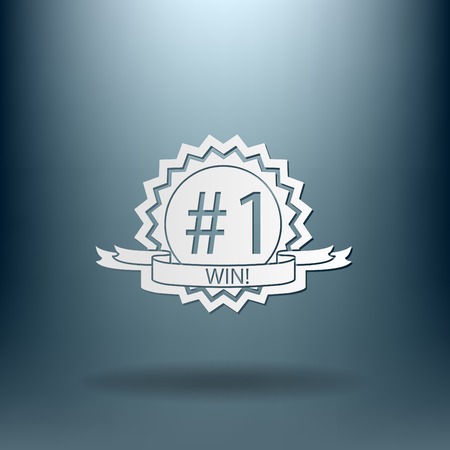 first place ribbon rosette icon. victory iconのイラスト素材