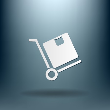 Truck with box. Logistic icon.のイラスト素材