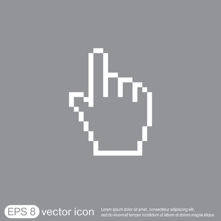 mouse hand cursor. pixel viewのイラスト素材