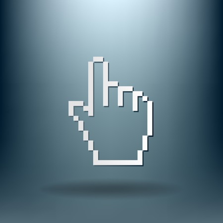 mouse hand cursor. pixel viewのイラスト素材