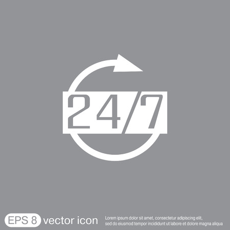24/7 iconのイラスト素材