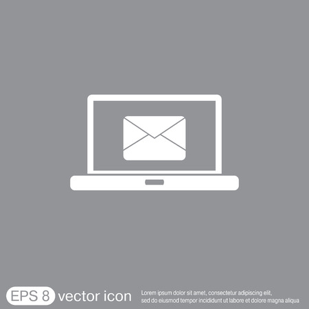 notebook with symbol a letter envelope, mail iconのイラスト素材