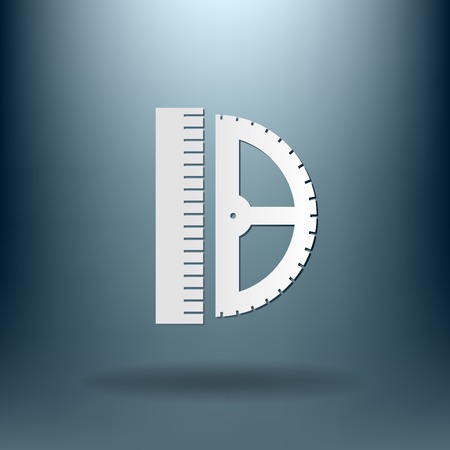 ruler and protractor symbol iconのイラスト素材