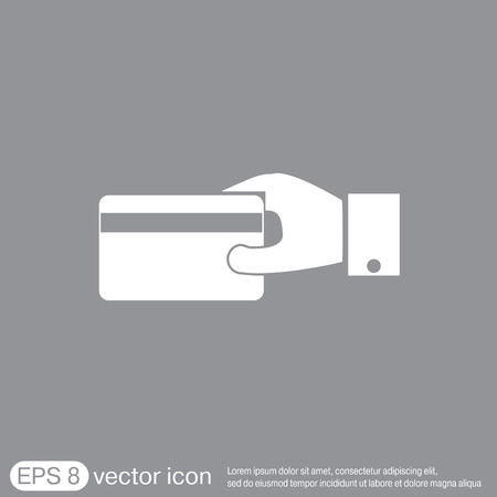 Hand holding credit card, vector, credit card in hand, Payment iconのイラスト素材