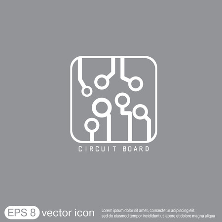 Circuit board sign icon. Technology scheme symbol.のイラスト素材