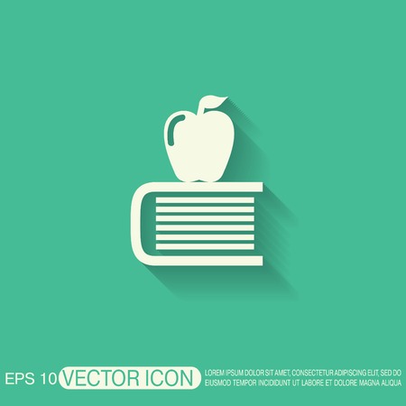 Books tower with apple icon. Education signのイラスト素材