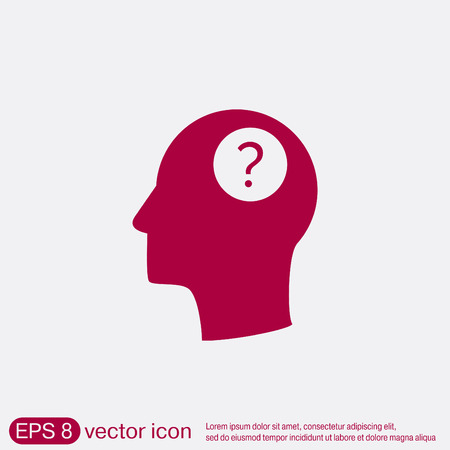 Head with a question mark. Avatar wonders. Icon helpのイラスト素材