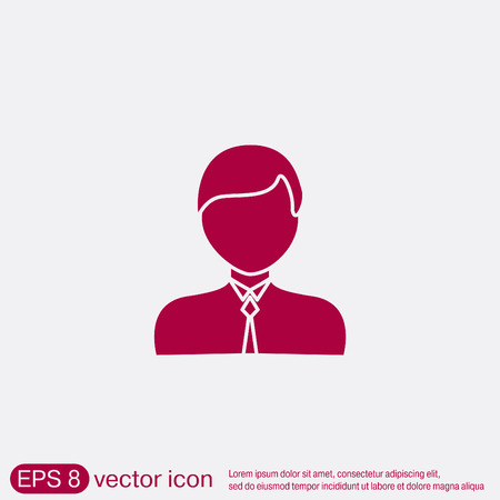 A male avatar. Picture a man.  icon image guy in tie . Manager or an office worker .のイラスト素材