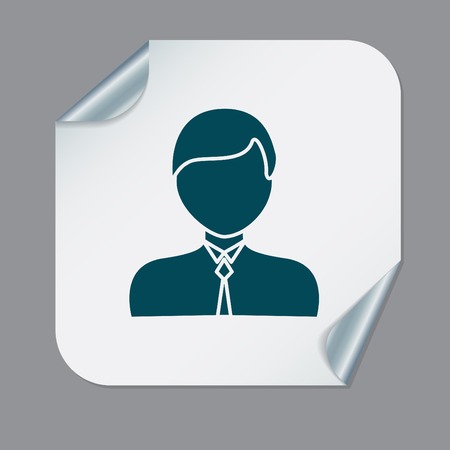 A male avatar. Picture a man.  icon image guy in tie . Manager or an office worker .のイラスト素材