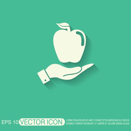 Hand holding appleのイラスト素材