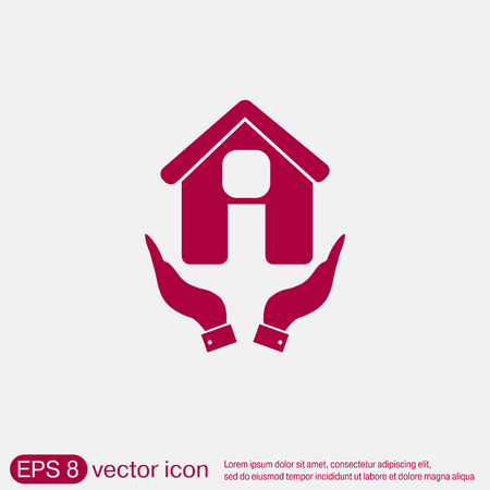 hand holding a House icon. Home signのイラスト素材